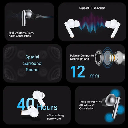 Adaptive Active Noise Cancellation Long Battery Life Earbuds