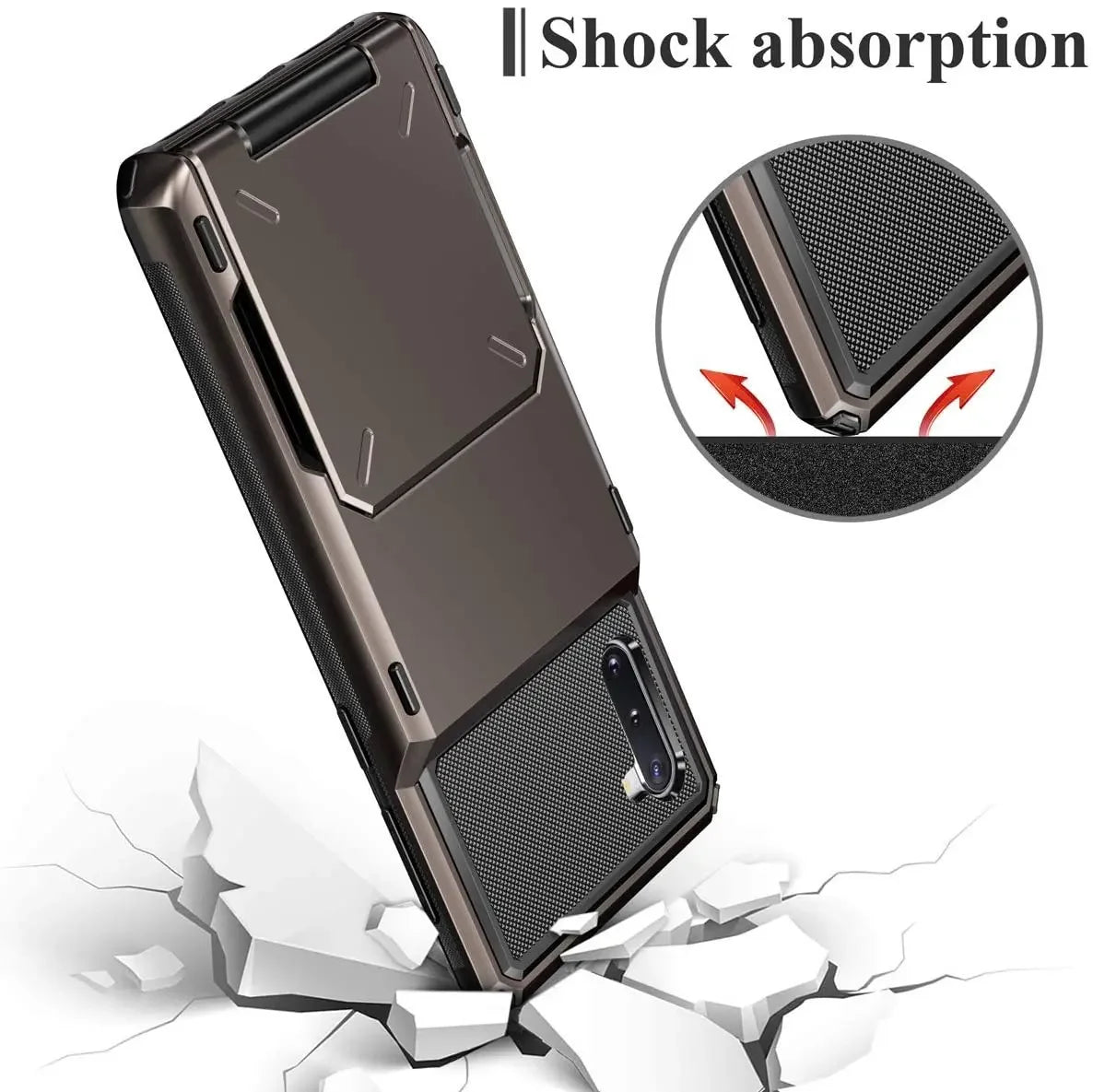 Armor Slide Wallet Card Slots Holder Case For Samsung Galaxy S Series