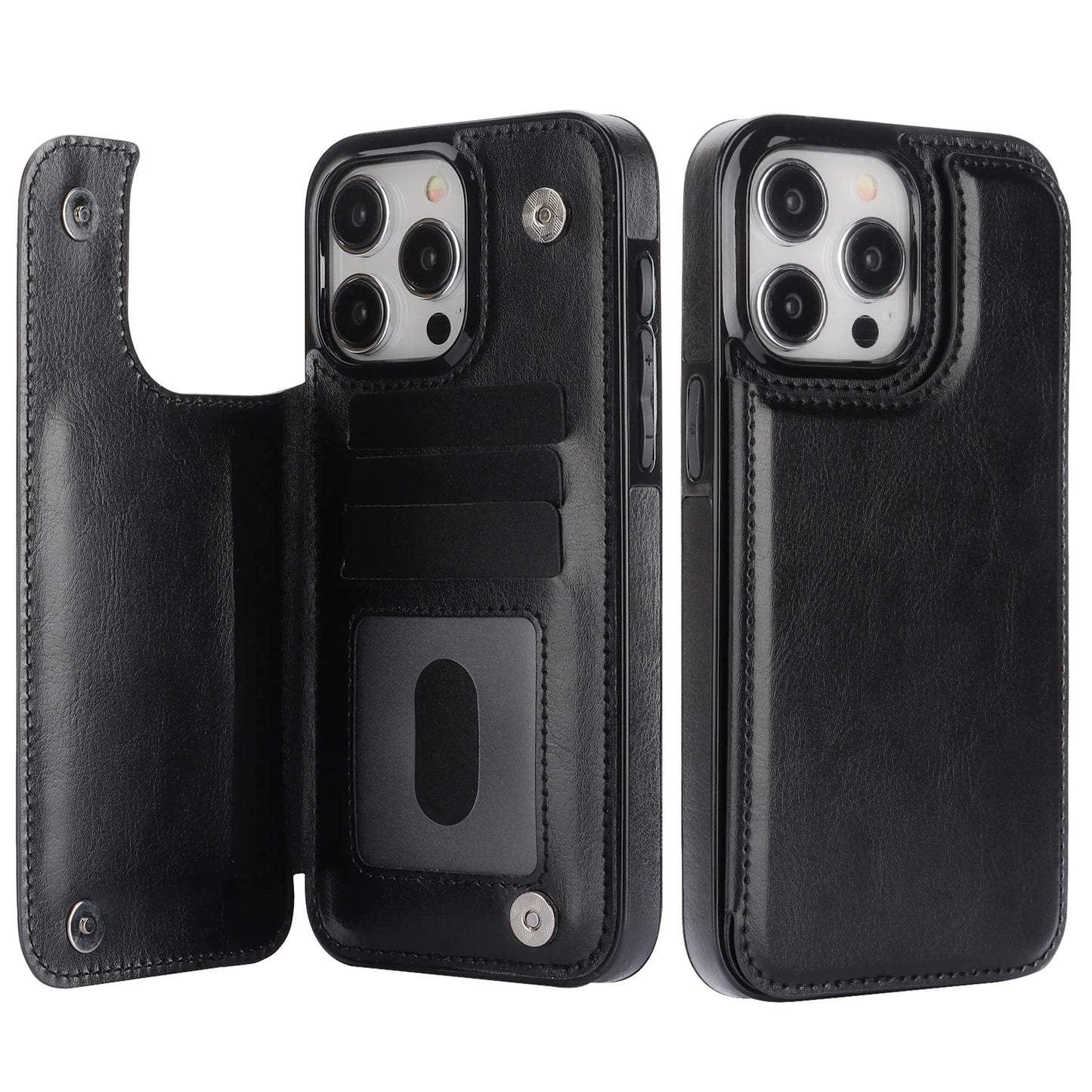 Wallet Case with Card Slots PU Leather for iPhone 15