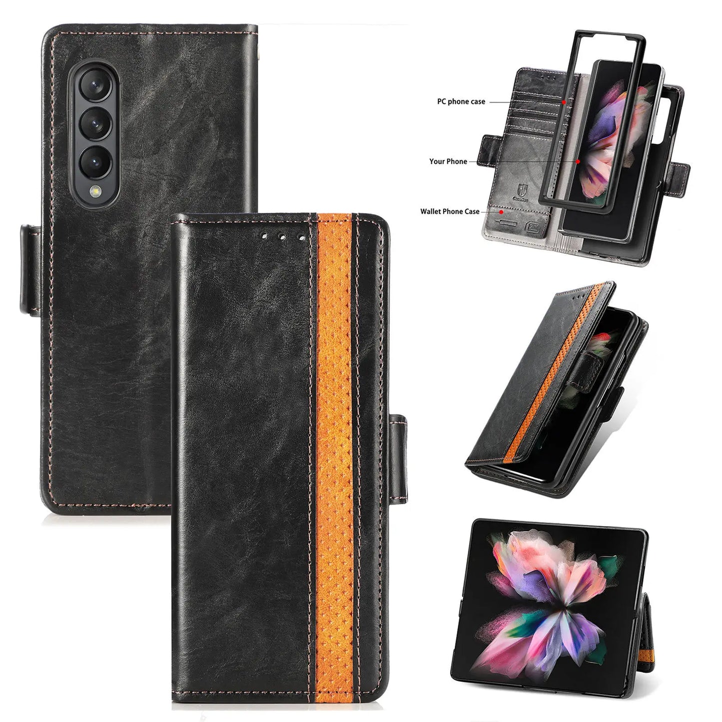 Premium Leather Case for Samsung Galaxy Z Fold 3/4