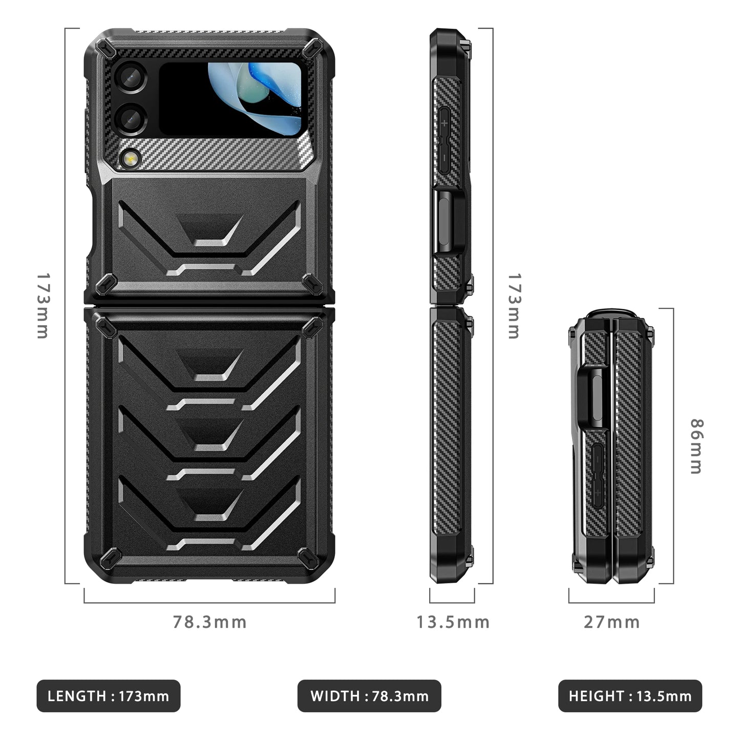 Rugged Phone Case for Samsung Galaxy Z Flip 3/4