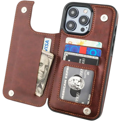 Wallet Case with Card Slots PU Leather for iPhone 15