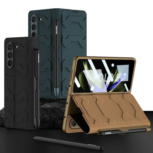 Clamshell Warrior Leather Case for Samsung Galaxy Z fold 5