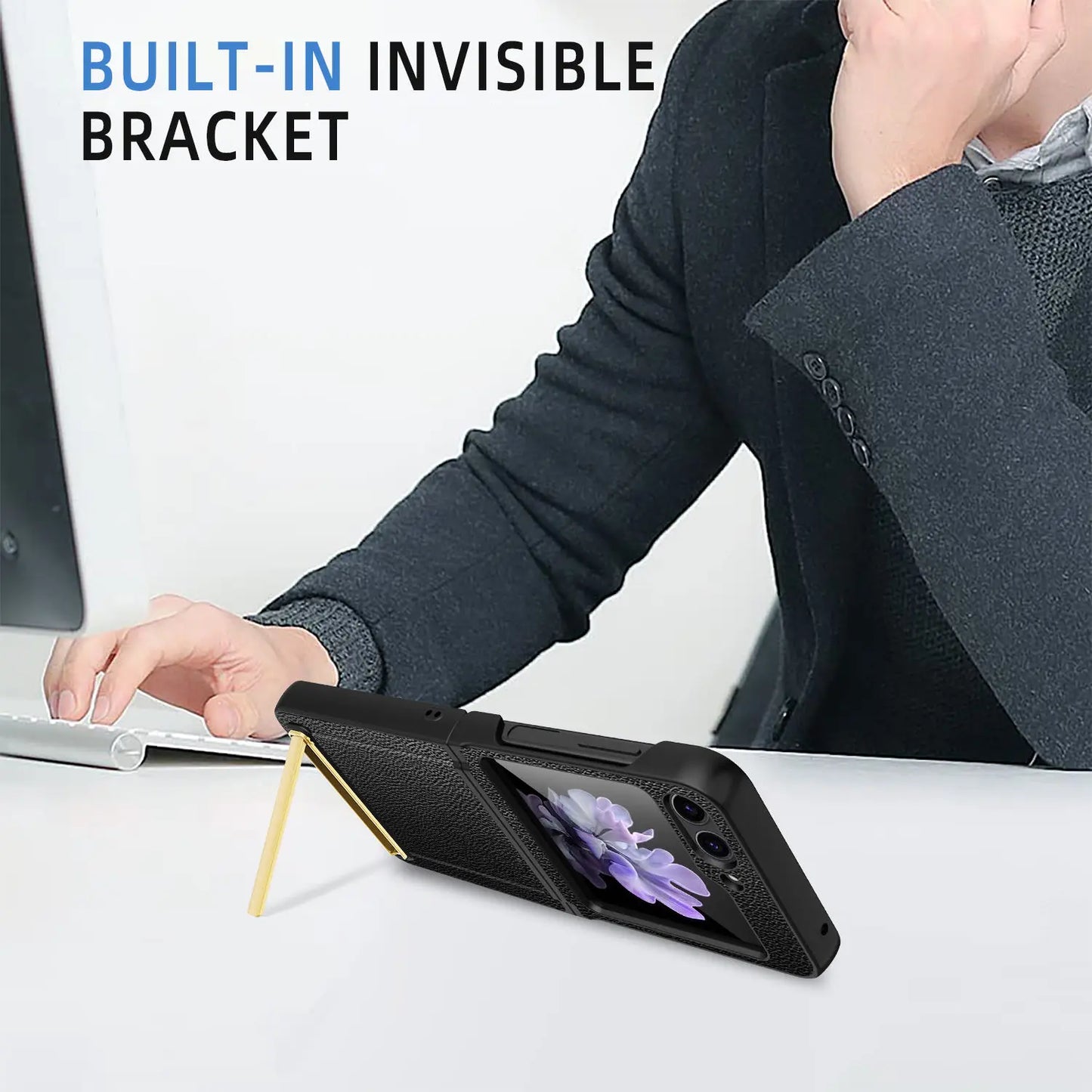 Built-in Gold Invisible Bracket For Samsung Galaxy Z Flip 5