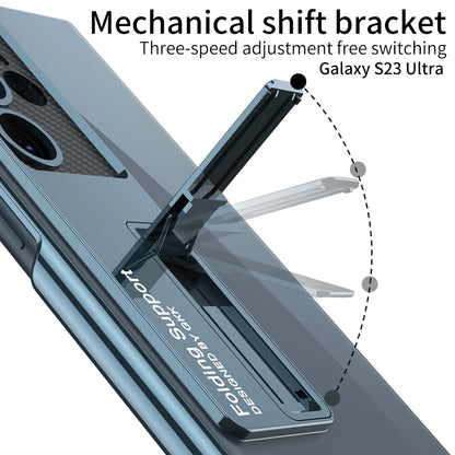 Transparent Bracket Stand Cover for Samsung Galaxy S23 Ultra / S23 Plus / S23