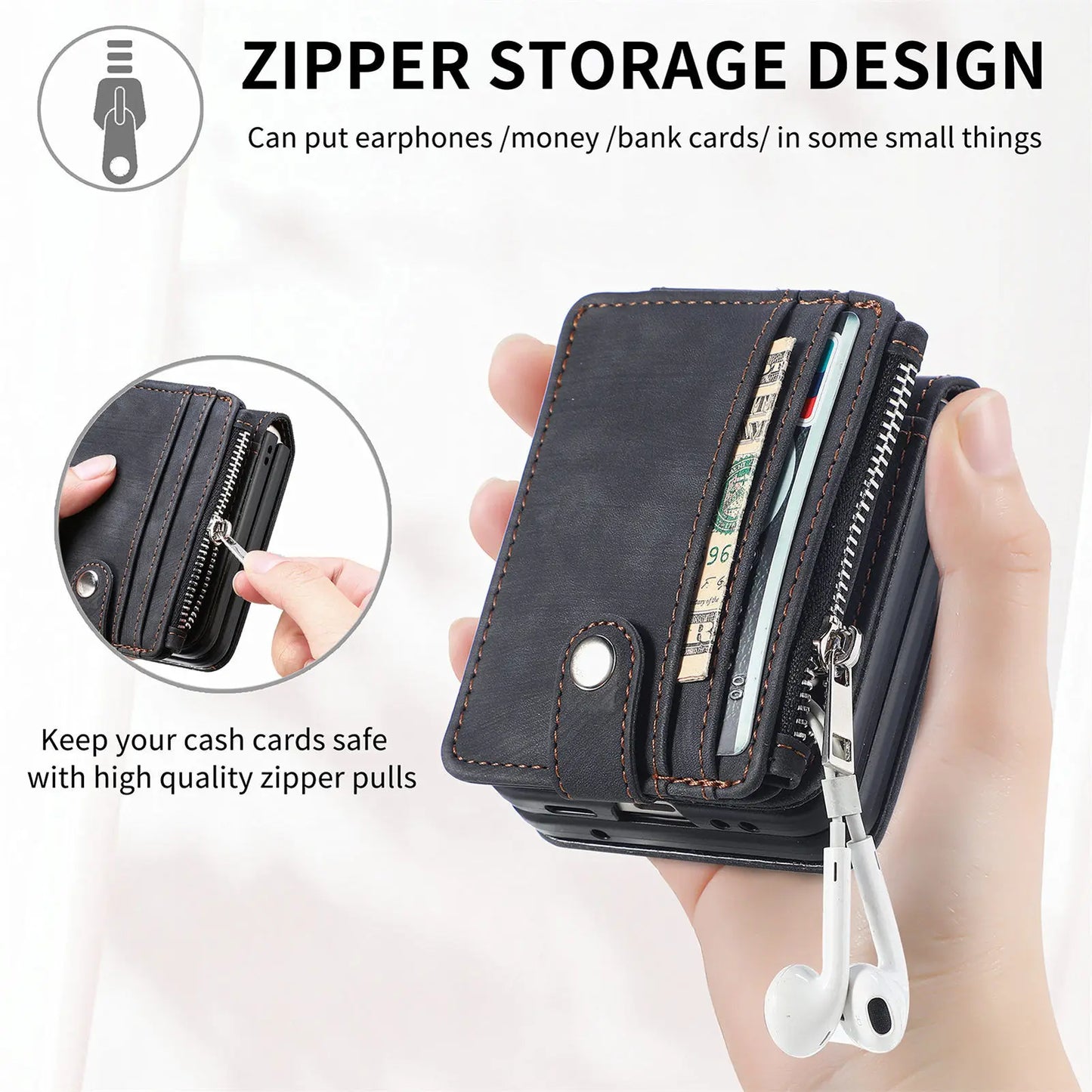 Retro Leather Case 2 in 1 Samsung Z Flip 3/4