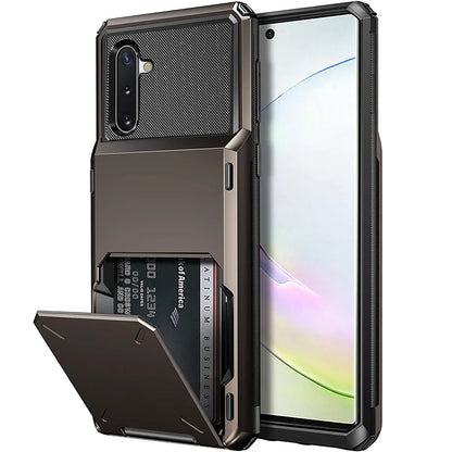 Armor Slide Wallet Card Slots Holder Case For Samsung Galaxy S Series