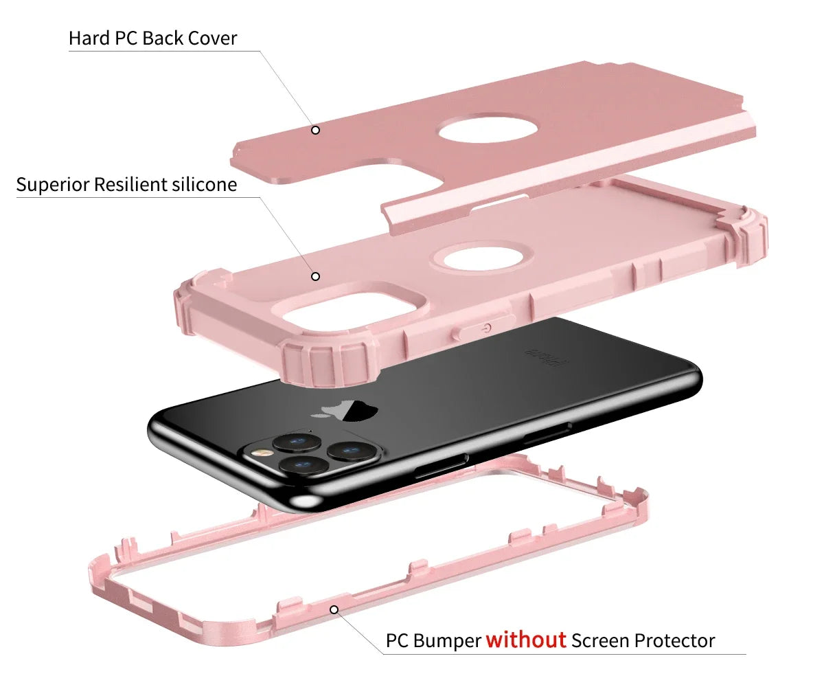 3-Layers Hybrid Full-Body Protect Case For iPhone 11 Pro Max