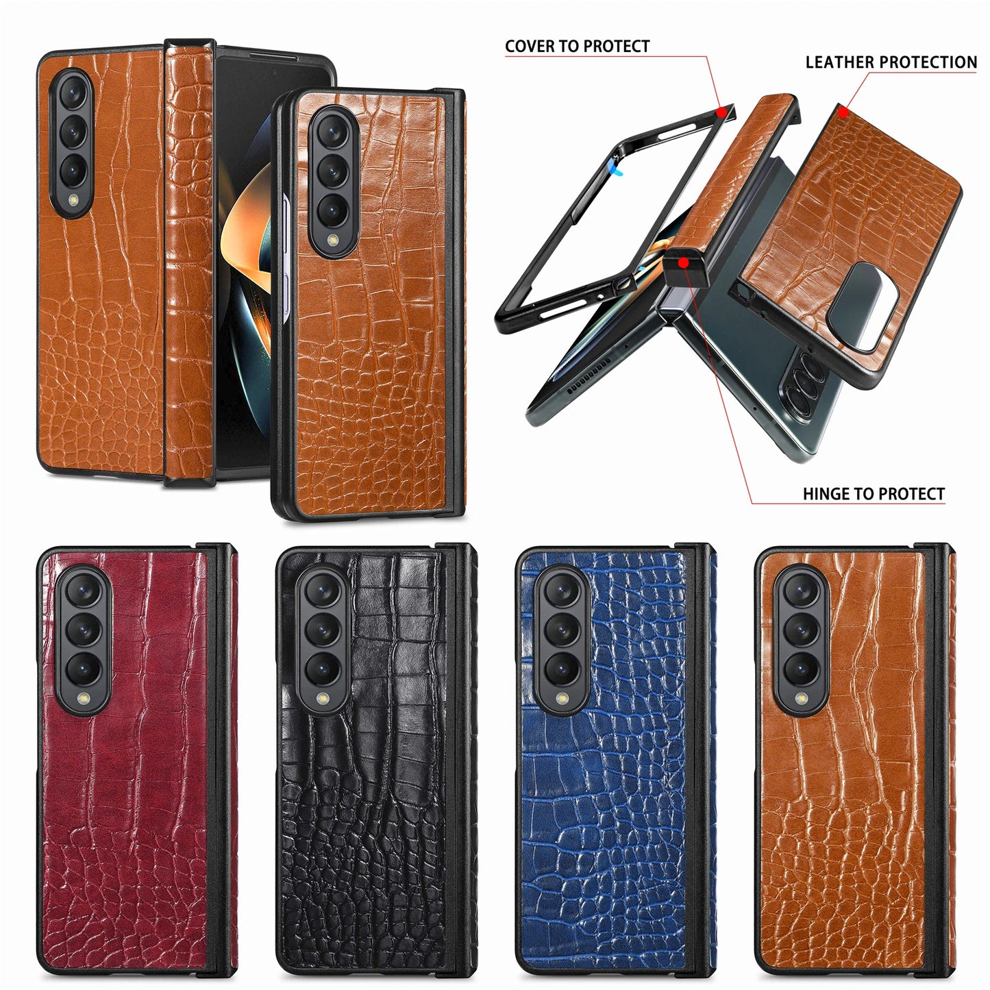 Crocodile Pattern Case for Samsung Galaxy Z Fold 3/4