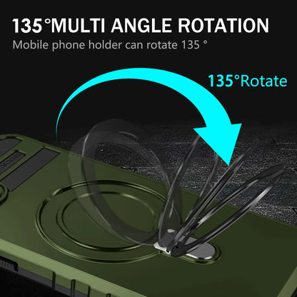 Invisible Built in Stand & Ring Holder Case for iPhone 15