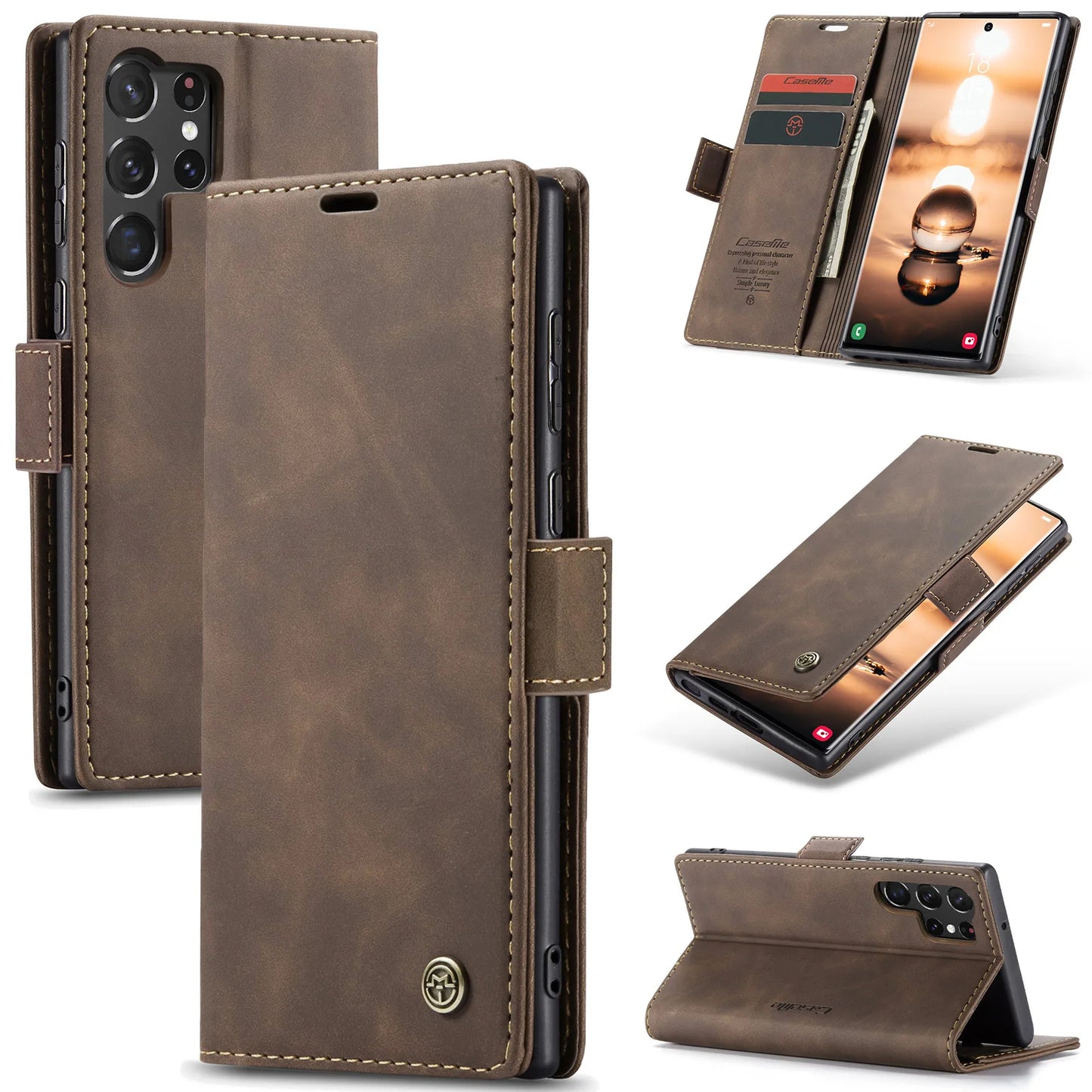 Luxury Magneti Card Holder Wallet Cover for Samsung Galaxy S Series