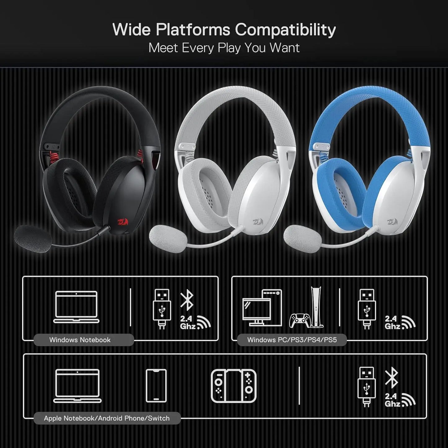 Bluetooth Wireless Gaming Lightweight Headset