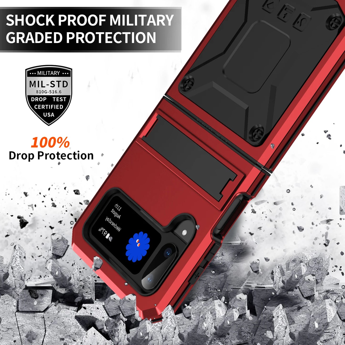 Kickstand Dual Layer Shockproof Case For Galaxy Z Flip 3/4