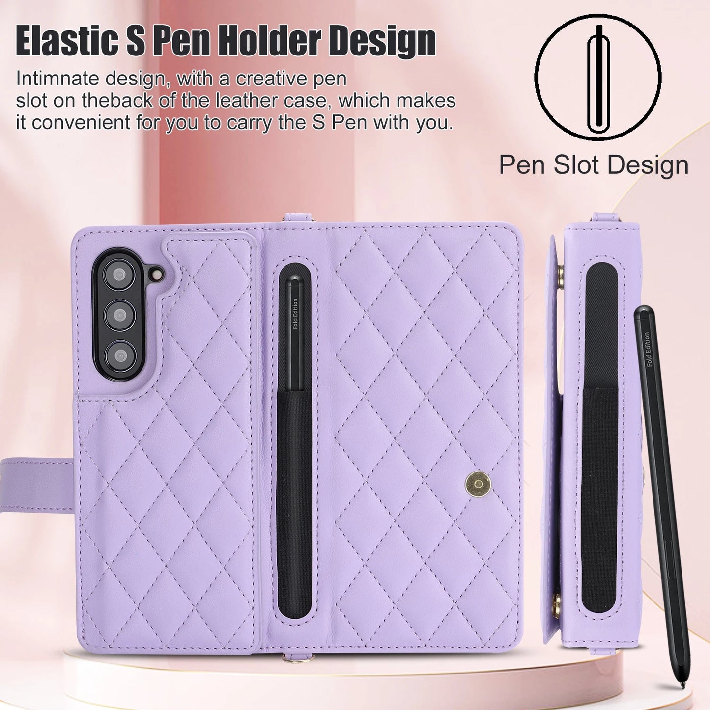 PU Leather Flip Case for Galaxy Z Fold 5