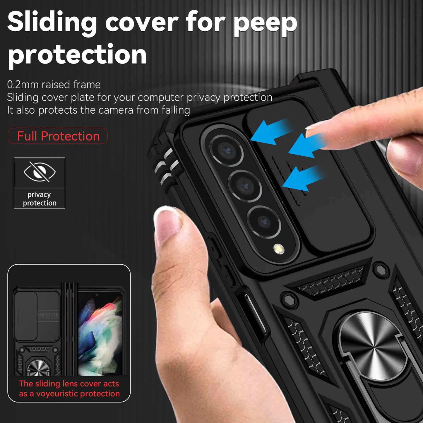 Slide Camera Lens Case for Samsung Galaxy Z Fold 3/4