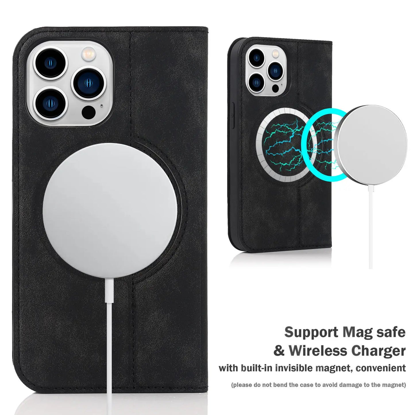 Magnetic Wallet Leather Case for iPhone 12 Pro