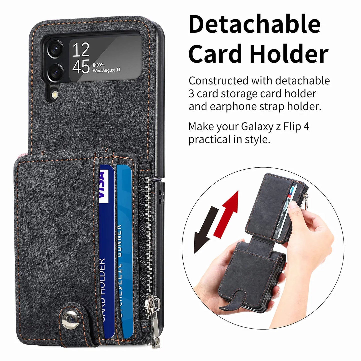 Retro Leather Case 2 in 1 Samsung Z Flip 3/4