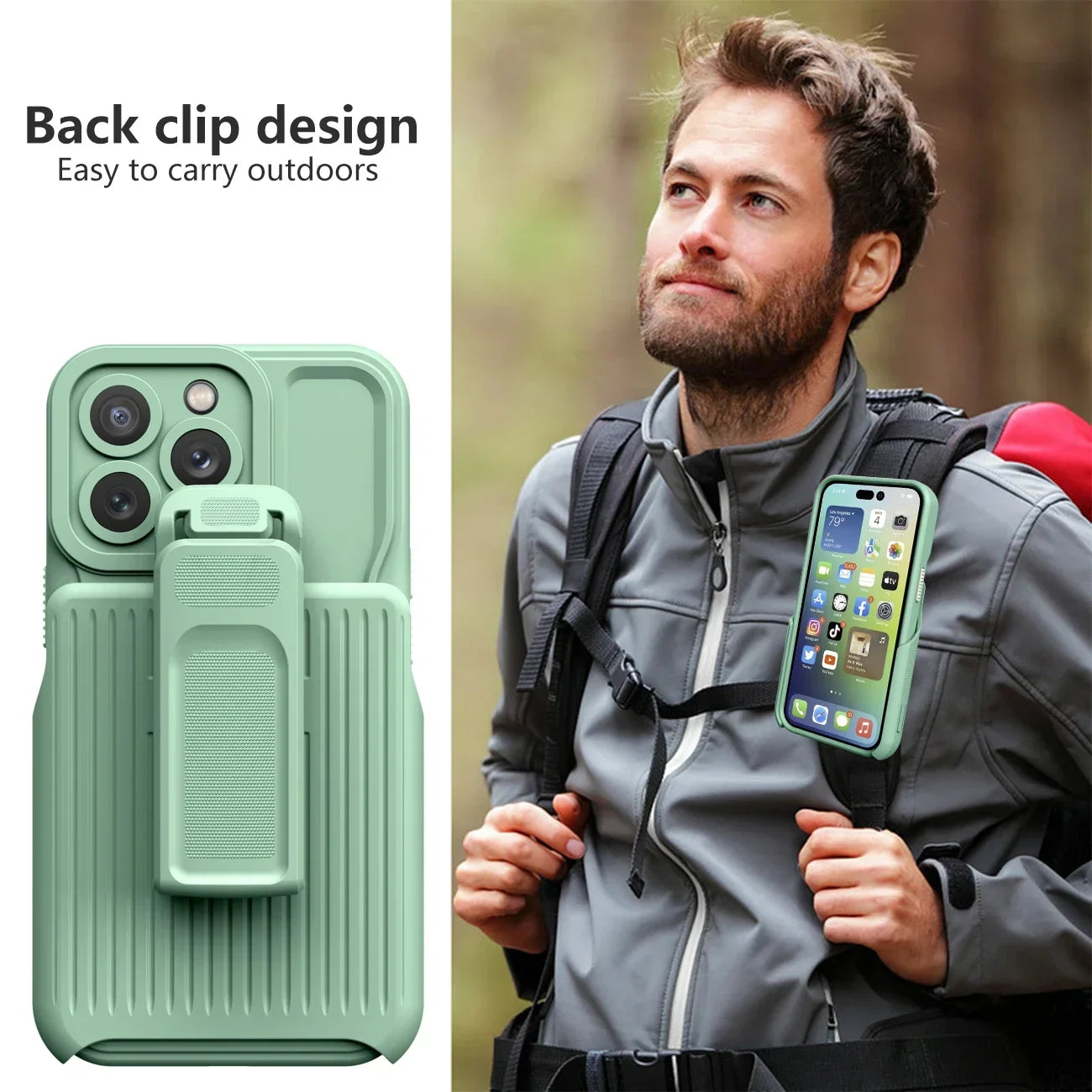 Slim Shell & Swivel Belt Combo Case & for iPhone 13