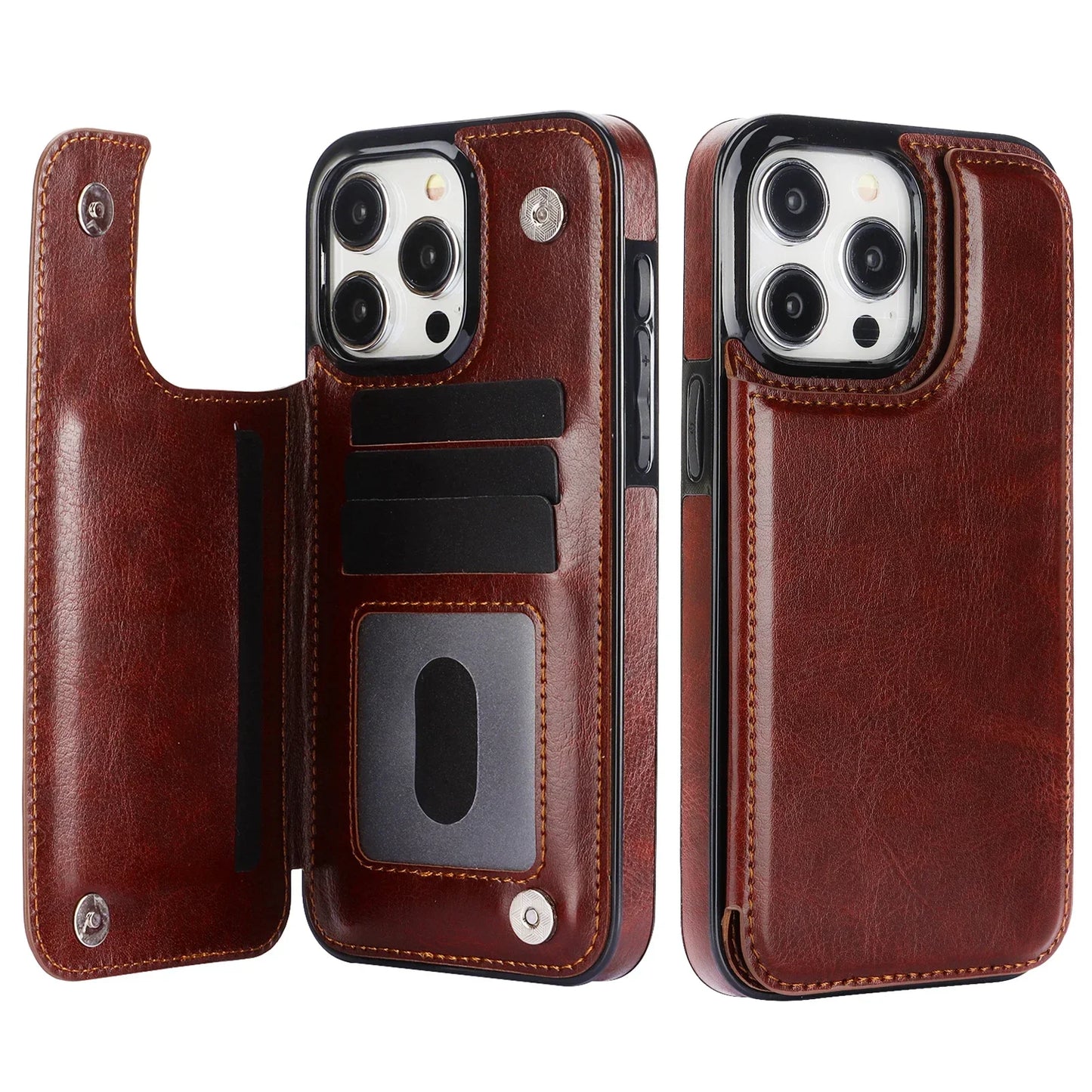 Wallet Case with Card Slots PU Leather for iPhone 15