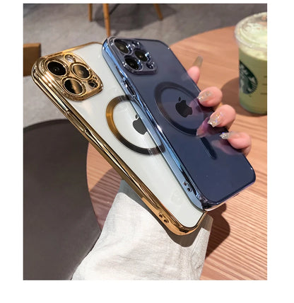 Luxury Plating Clear Magnetic Case For iPhone 11 Pro Max