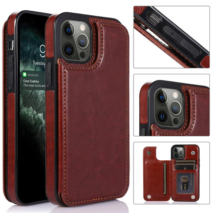 Double Buckle Leather Case for iPhone XR XS Max