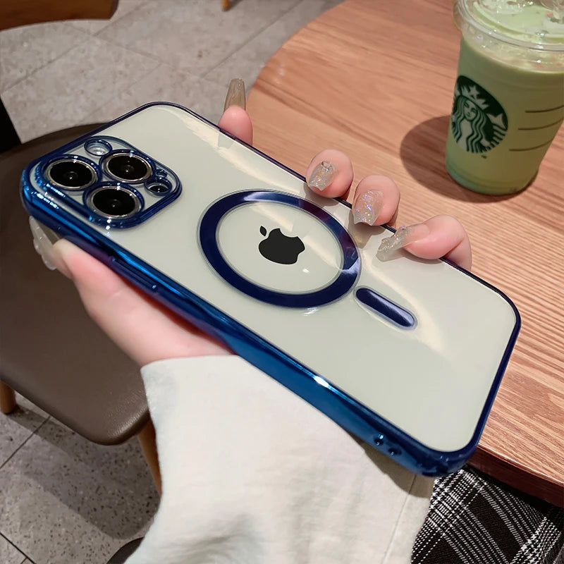 Luxury Plating Clear Magnetic Case For iPhone 11 Pro Max